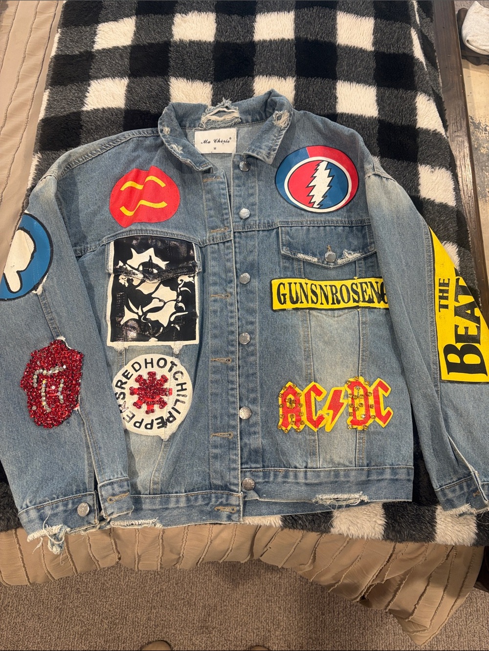 Denim Patch Jean Jacket - Blue with Band Patches